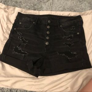 Black high waisted jean shorts
